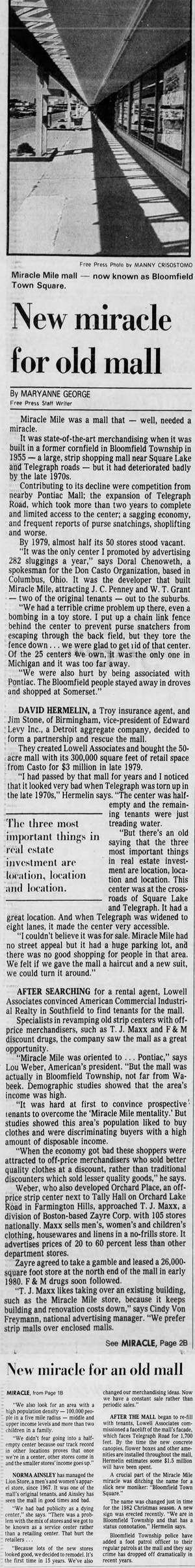 Miracle Mile Shopping Center - 1983 Article On Name Change (newer photo)